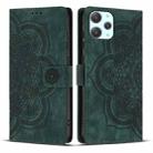 For Xiaomi Poco M6 Pro 5G / Redmi 12 Mandala Embossed Retro Frosted Leather Phone Case(Green) - 1