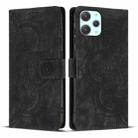 For Xiaomi Poco M6 Pro 5G / Redmi 12 Mandala Embossed Retro Frosted Leather Phone Case(Black) - 1
