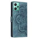 For Xiaomi Poco X5 / Redmi Note 12 5G Mandala Embossed Retro Frosted Leather Phone Case(Blue) - 3