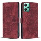 For Xiaomi Poco X5 Pro Mandala Embossed Retro Frosted Leather Phone Case(Red) - 1