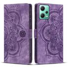 For Xiaomi Poco X5 Pro Mandala Embossed Retro Frosted Leather Phone Case(Purple) - 1