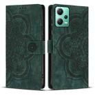 For Xiaomi Poco X5 Pro Mandala Embossed Retro Frosted Leather Phone Case(Green) - 1