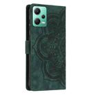 For Xiaomi Poco X5 Pro Mandala Embossed Retro Frosted Leather Phone Case(Green) - 3