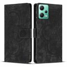 For Xiaomi Poco X5 Pro Mandala Embossed Retro Frosted Leather Phone Case(Black) - 1