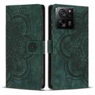 For Xiaomi 13T / 13T Pro Mandala Embossed Retro Frosted Leather Phone Case(Green) - 1