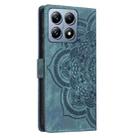 For Xiaomi 14T Mandala Embossed Retro Frosted Leather Phone Case(Blue) - 3