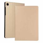 For Samsung Galaxy Tab A7 / T500 Horizontal Flip Elasticity PU + TPU Leather Case with Holder(Gold) - 1