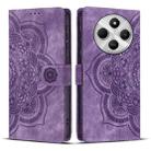 For Redmi 14C / A4 5G Mandala Embossed Retro Frosted Leather Phone Case(Purple) - 1