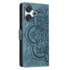For Redmi 13 4G / 5G Global Mandala Embossed Retro Frosted Leather Phone Case(Blue) - 3