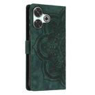 For Redmi 13 4G / 5G Global Mandala Embossed Retro Frosted Leather Phone Case(Green) - 3