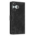 For Redmi 13 4G / 5G Global Mandala Embossed Retro Frosted Leather Phone Case(Black) - 3