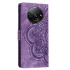 For Redmi A3 / Poco C61 4G Mandala Embossed Retro Frosted Leather Phone Case(Purple) - 3