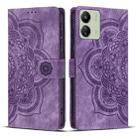 For Redmi 13C 4G / 5G Mandala Embossed Retro Frosted Leather Phone Case(Purple) - 1