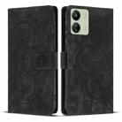 For Redmi 13C 4G / 5G Mandala Embossed Retro Frosted Leather Phone Case(Black) - 1