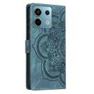 For Redmi Note 13 5G Mandala Embossed Retro Frosted Leather Phone Case(Blue) - 3