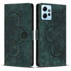 For Redmi Note 12 4G Mandala Embossed Retro Frosted Leather Phone Case(Green) - 1