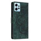 For Redmi Note 12 4G Mandala Embossed Retro Frosted Leather Phone Case(Green) - 3
