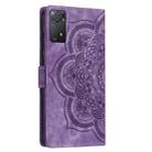 For Redmi Note 11 Pro 4G / 5G Mandala Embossed Retro Frosted Leather Phone Case(Purple) - 3