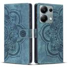 For Redmi Note 13 Pro 4G Mandala Embossed Retro Frosted Leather Phone Case(Blue) - 1