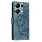 For Redmi Note 13 Pro 4G Mandala Embossed Retro Frosted Leather Phone Case(Blue) - 3