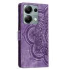 For Redmi Note 13 Pro 4G Mandala Embossed Retro Frosted Leather Phone Case(Purple) - 3