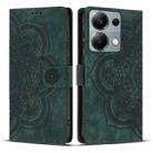 For Redmi Note 13 Pro 4G Mandala Embossed Retro Frosted Leather Phone Case(Green) - 1