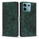 For Redmi Note 13 Pro 5G Mandala Embossed Retro Frosted Leather Phone Case(Green) - 1