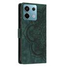 For Redmi Note 13 Pro 5G Mandala Embossed Retro Frosted Leather Phone Case(Green) - 3