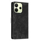 For Redmi Note 14 4G 164.84mm Mandala Embossed Retro Frosted Leather Phone Case(Black) - 3