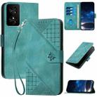 For TCL 50 SE / 40 NxtPaper 4G Grid Butterfly Embossed Pattern Flip Leather Phone Case with Lanyard(Light Blue) - 1