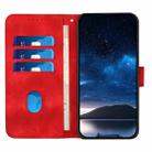For TCL 502 Grid Butterfly Embossed Pattern Flip Leather Phone Case with Lanyard(Red) - 3