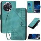 For TCL 60R 5G Grid Butterfly Embossed Pattern Flip Leather Phone Case with Lanyard(Light Blue) - 1