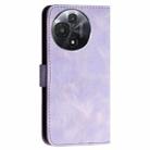 For TCL 60R 5G Grid Butterfly Embossed Pattern Flip Leather Phone Case with Lanyard(Light Purple) - 3
