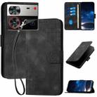 For ZTE nubia Z60 Ultra Grid Butterfly Embossed Pattern Flip Leather Phone Case with Lanyard(Black) - 1