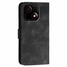 For ZTE Blade A35e 4G Grid Butterfly Embossed Pattern Flip Leather Phone Case with Lanyard(Black) - 3
