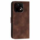 For ZTE Blade A35e 4G Grid Butterfly Embossed Pattern Flip Leather Phone Case with Lanyard(Coffee) - 3