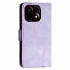 For ZTE Blade A35e 4G Grid Butterfly Embossed Pattern Flip Leather Phone Case with Lanyard(Light Purple) - 3