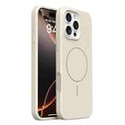 For iPhone 16 Pro Max Burom Integrated Button Liquid Silicone Phone MagSafe Case(Antique White) - 1