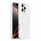 For iPhone 16 Pro Max Burom Integrated Button Liquid Silicone Phone MagSafe Case(Gravel White) - 1