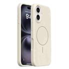 For iPhone 16 Burom Integrated Button Liquid Silicone Phone MagSafe Case(Antique White) - 1