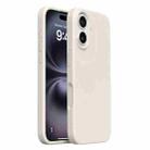 For iPhone 16 Integrated Button Liquid Silicone Phone Case(Antique White) - 1