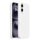 For iPhone 16 Integrated Button Liquid Silicone Phone Case(Gravel White) - 1