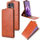 For Infinix Note 50 Pro+ Magnetic Vertical Flip Leather Phone Case with Buckle(Brown) - 1