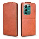 For Infinix Note 50x Magnetic Vertical Flip Leather Phone Case with Buckle(Brown) - 2