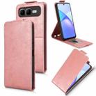 For Infinix Smart 10 Plus 4G Magnetic Vertical Flip Leather Phone Case with Buckle(Rose Gold) - 1