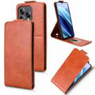 For Cubot A40 Magnetic Vertical Flip Leather Phone Case with Buckle(Brown) - 1