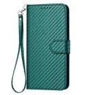 For Kyocera Basio 3 YX0070 Carbon Fiber Buckle Leather Phone Case with Lanyard(Dark Green) - 2