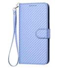 For Kyocera DIGNO BX YX0070 Carbon Fiber Buckle Leather Phone Case with Lanyard(Light Purple) - 2