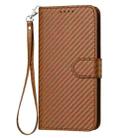 For TCL 505 YX0070 Carbon Fiber Buckle Leather Phone Case with Lanyard(Coffee) - 2