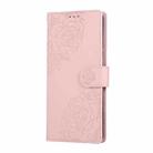 For vivo X100 Pro 5G / 100s Pro 5G Rose Flower Embossed 3-Card Slots Leather Phone Case(Pink) - 2